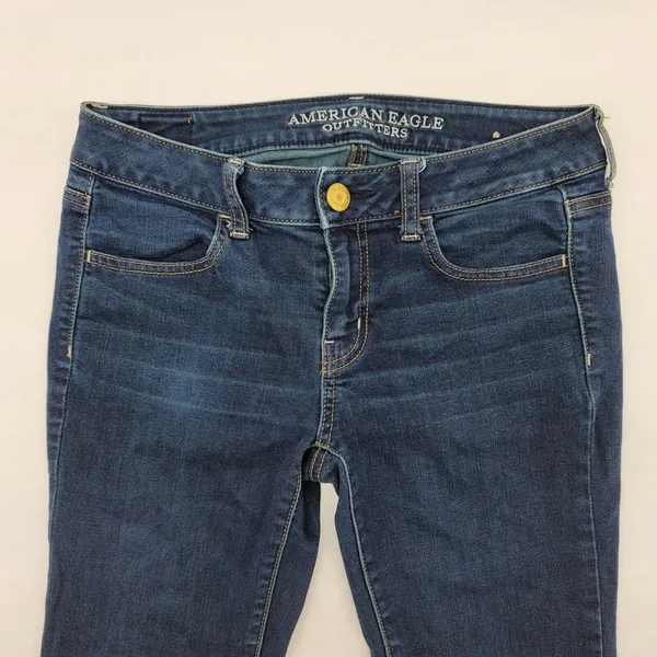 American Eagle Jeans Womens 4 Regular (29x28)‎ Blue Jegging Skinny Stretch Denim - Image 3