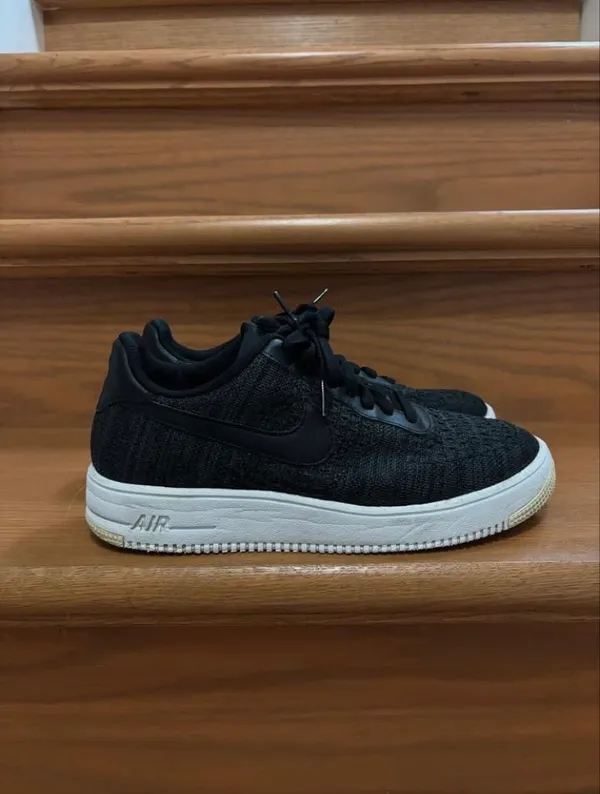 Nike Air Force 1 Flyknit 2.0 Shoes Black and White Sneakers - Image 2