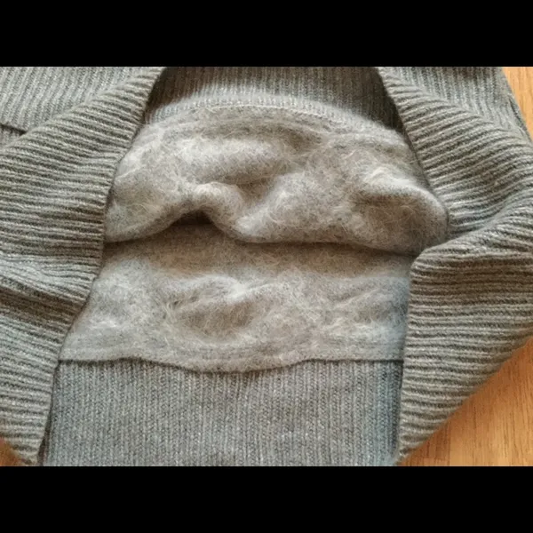 White House black market gray knit wool rabbit hair neck warmer women’s shawl - Image 2