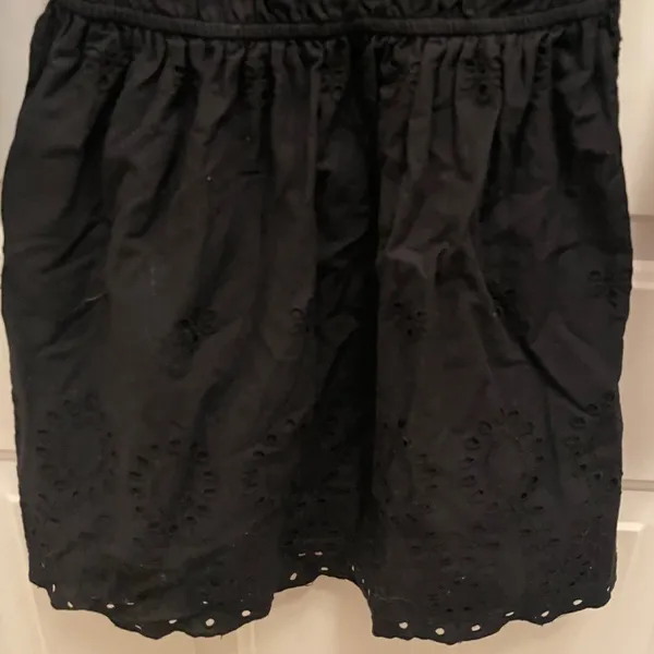 Universal Threads Black Eyelet Mini Dress Long Sleeve Smocked Waist XS Boho - Image 5