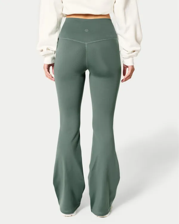 Gilly Hicks Gray Blue Active Recharge High Rise Split Hem Flare Yoga Leggings Tights - Image 2