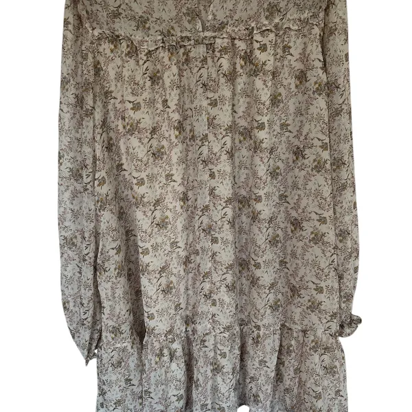 Dress Forum Los Angeles Dress Womens Beige Floral Sheer Lined - Image 5