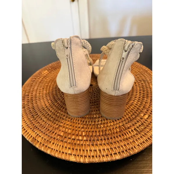 Joie Felina Braided Strappy Block Heel Sandals Sand Beige Square Toe‎ Size 8.5 - Image 9
