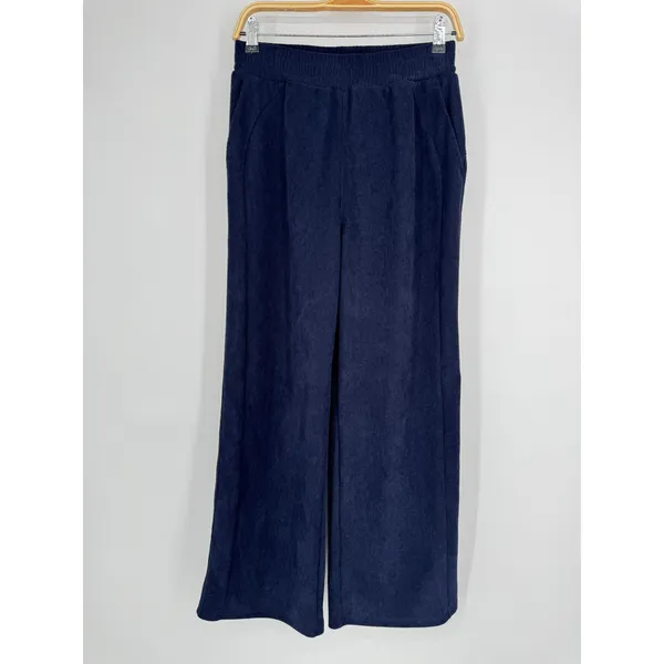 Halara Corduroy Wide Leg Pants Medium‎ Tall Navy Blue Casual Loungewear Cozy - Image 3