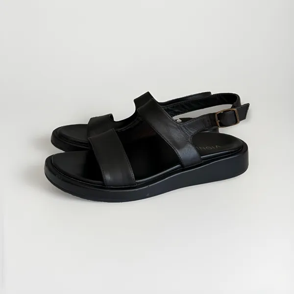 Vionic Madera Women's Size 8 Black Leather Slingback Platform Sandals - Image 3
