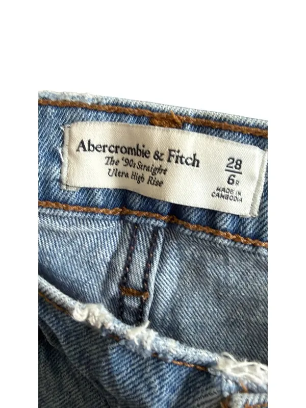 ABERCROMBIE & FITCH Ultra High Rise 90s Denim Jeans Size US 6 - Image 7