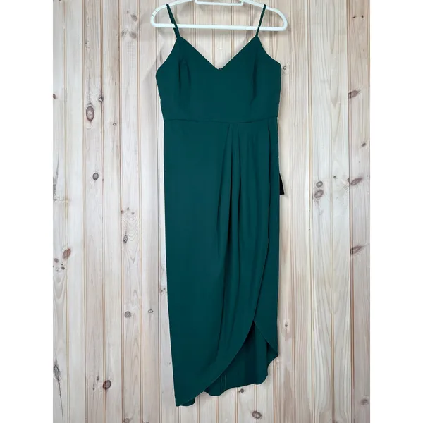 NWT Lulus Reinette Dark Green Midi Dress Cocktail Party Gala Wedding Size XS - Image 2
