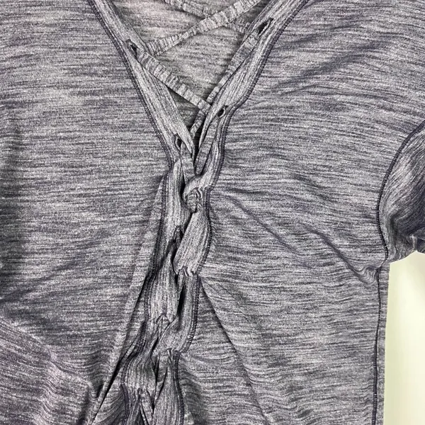 Lululemon Laced With Intent Long Sleeve Heathered Black Grape Size 2 EUC L2152 - Image 14