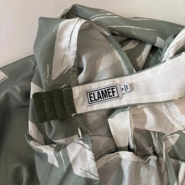 ELAMEF Sage Green Abstract Print Cutout Maxi Dress – Size M - Image 6