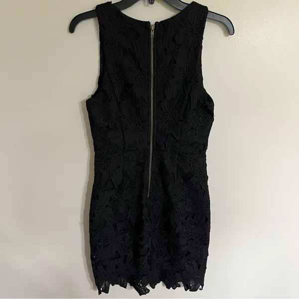 ASTR The Label Textured Crochet Lace‎ Floral Sheath Dress Sleeveless Black Sz S - Image 13