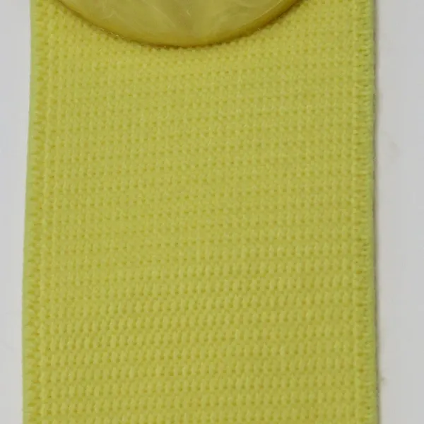 Vintage 80s Yellow Elastic Belt with Marbled Oval Buckle - Image 5