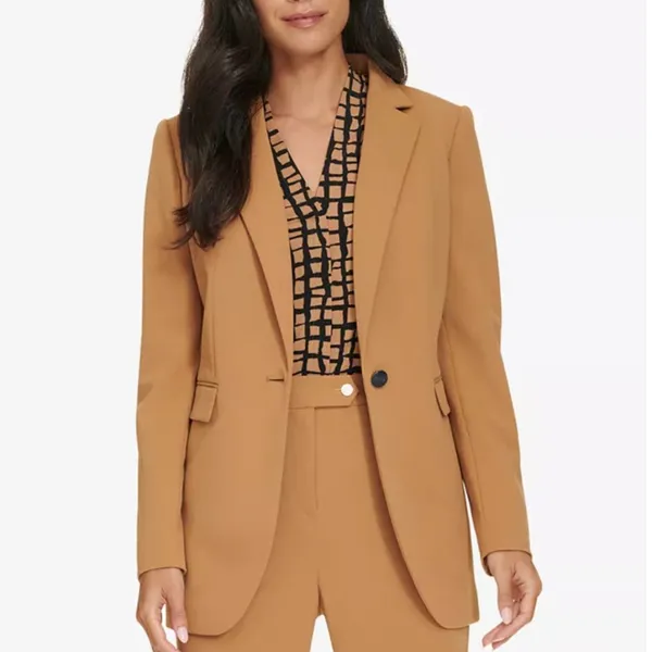 NWOT Calvin Klein Women's One-Button Blazer In Color Lug - Image 2