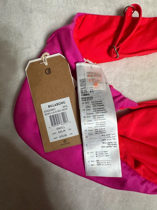 Billabong Born 4 Sun Reversible Crop Bikini Top - Image 6
