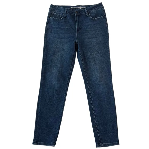 Minimalist Max Studio High Rise Skinny Jeans Size 14 Indigo Stretch Casual - Image 3