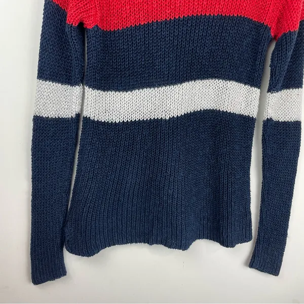 Lauren Ralph Lauren Linen Cotton Open Knit Stripe Sweater Western Sz Large - Image 12