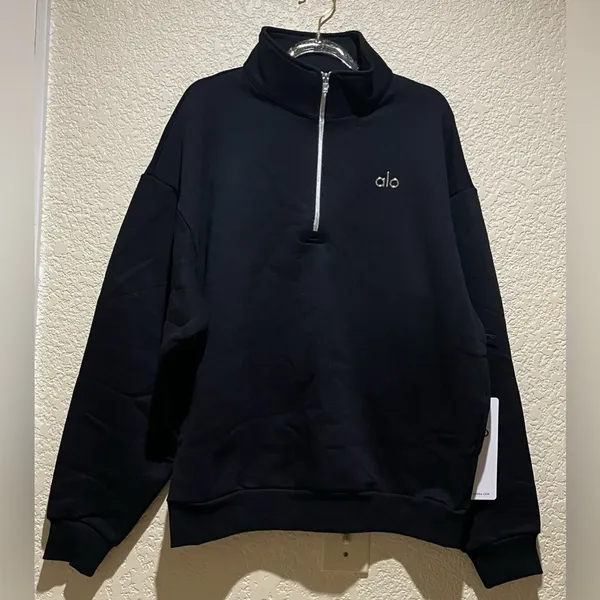 ALO Yoga NWT Accolade 1/4 Zip Pullover Black Size L - Image 5