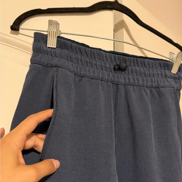 Lululemon Ribbed Softstreme Mid-Rise Wide-Leg Cropped Pant 25" True Navy - Image 7