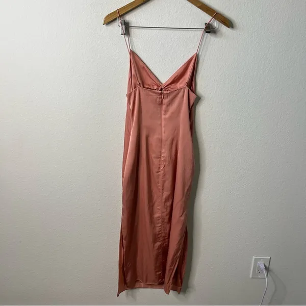 Revolve Song Of Style Copper Pink Midi Dress Open Tie Front Womens Size‎ XS - Image 5