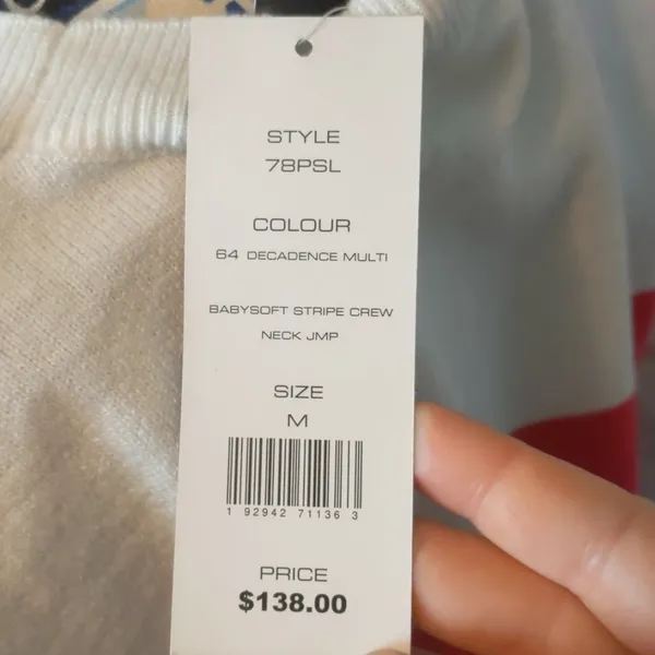 French connection decadence multi stripe crew med. - Image 3