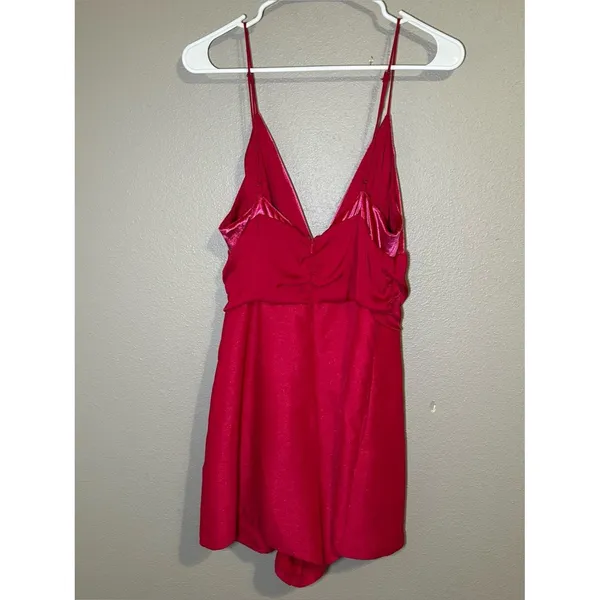 NEW Free People Skylie Saylor Pink Colorblock Going Out Romper Women’s Size 12 - Image 7