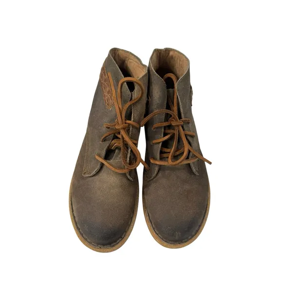Born CELE Ankle Boots Women's 9.5 41 Suede Rugged Leather Lace Up Booties - Image 3