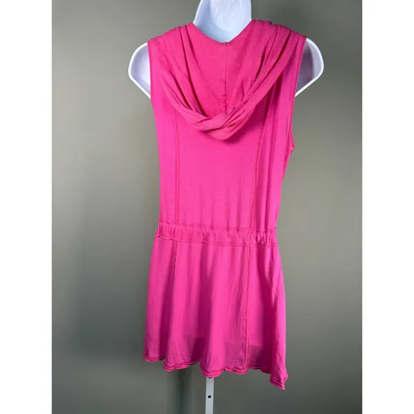 Alo Yoga Bamboo Hooded Sleeveless Tunic Dress Pink Cowl Neck‎ Small - Image 8