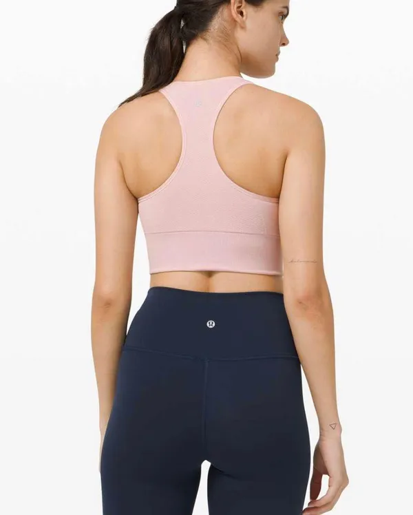 Lululemon ebb to train bra - size 4 porcelain pink - Image 2