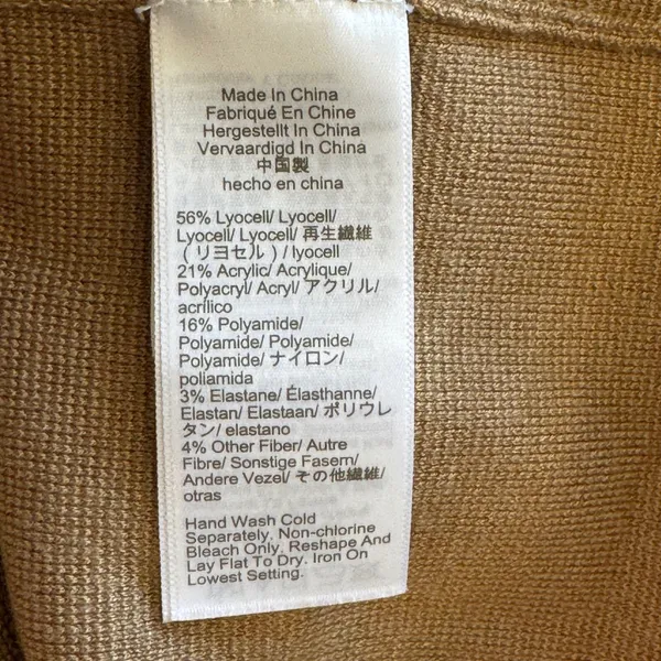 J Crew Sleeveless‎ Sweater Tank Camel Knit Crew Neck Preppy Classic XL Old Money - Image 4