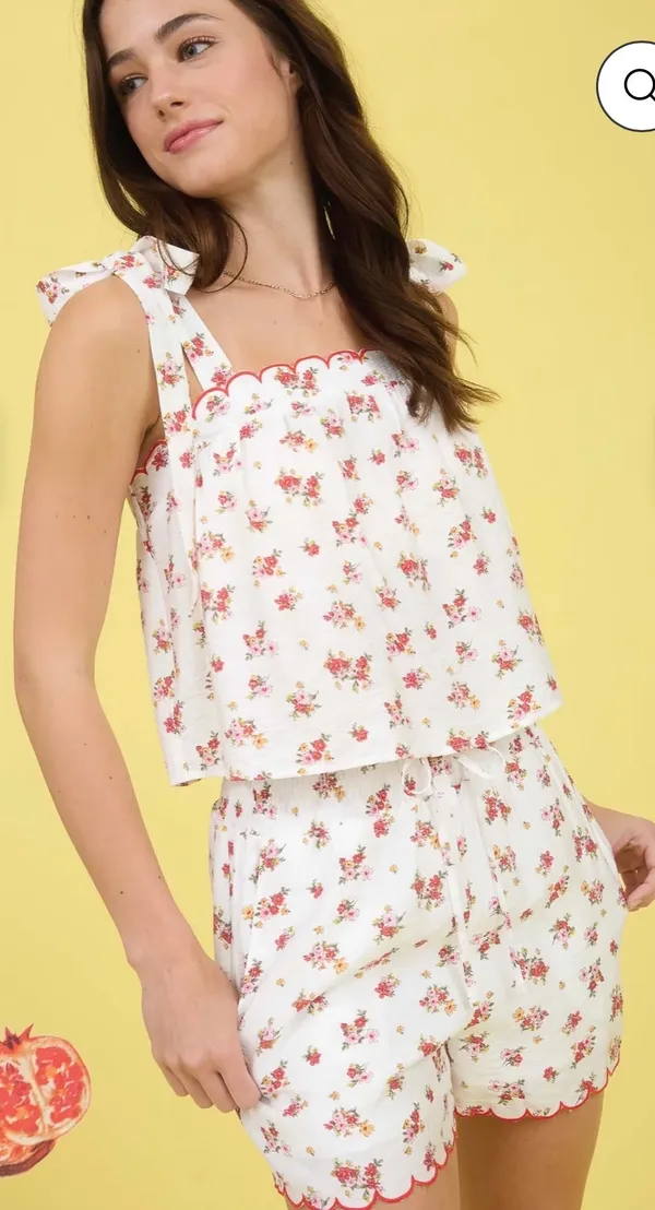 Blu Pepper Floral Scallop Top and Shorts - Image 9