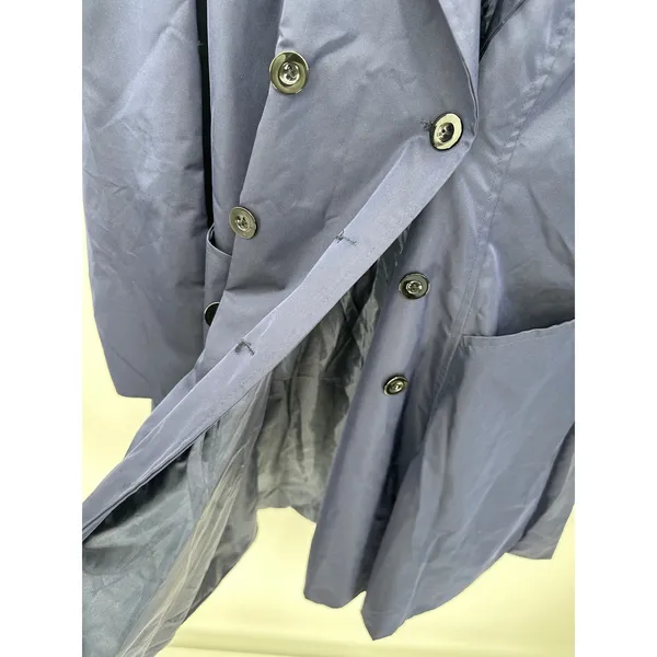 Meaneor Women Navy Blue Double Breasted Lightweight Jacket XXL‎ Trench Coat - Image 7