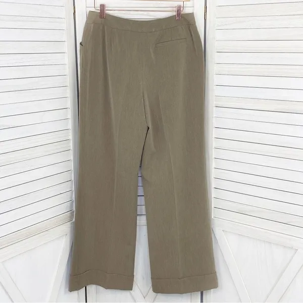 East 5th Petite‎ Cuffed Wide Leg Dress Pants Trousers Taupe Brown 8P - Image 2