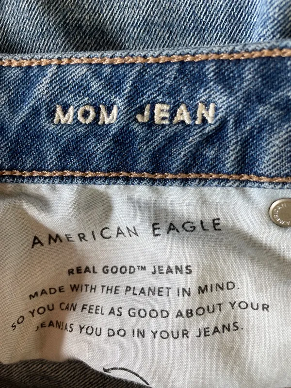 AMERICAN EAGLE AE Ripped Mom Jean Distressed High Rise Size 4 - Image 8