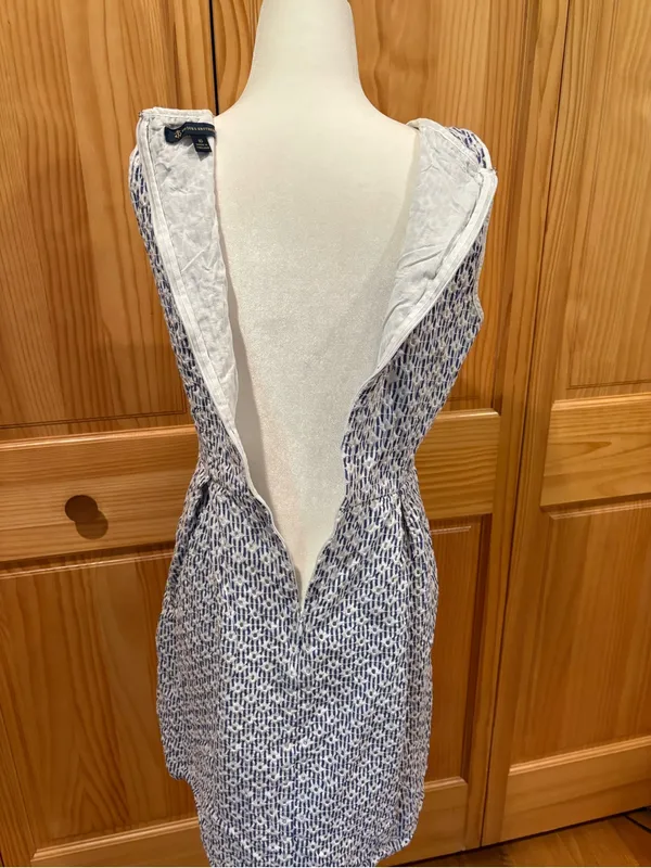 Brooks Brothers Broderie Anglaise Mini Dress Blue White Eyelet Embroidered Sz 10 - Image 4