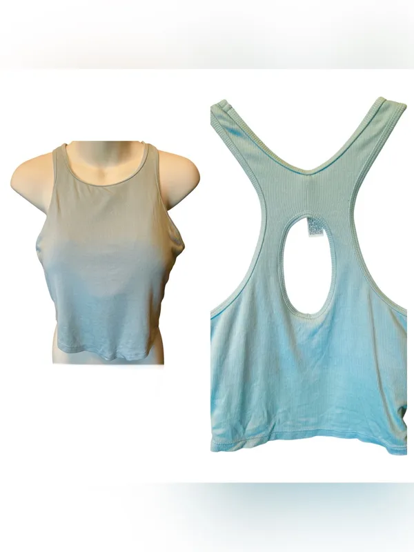 All in motion rib knit cropped shelf bra tank - Image 2