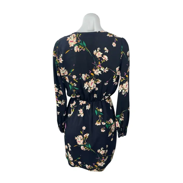 Honey Punch Women's Multicolor Floral V Neck Long Sleeve Mini Wrap Dress Sz S/M - Image 3