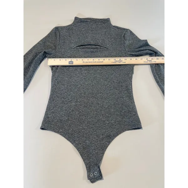 Express Bodysuit Body Contour Gray Turtleneck Size M - Image 6