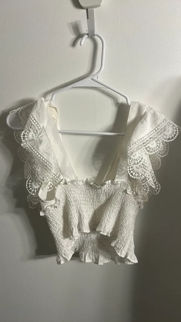 ZARA White Top Cropped - Image 3