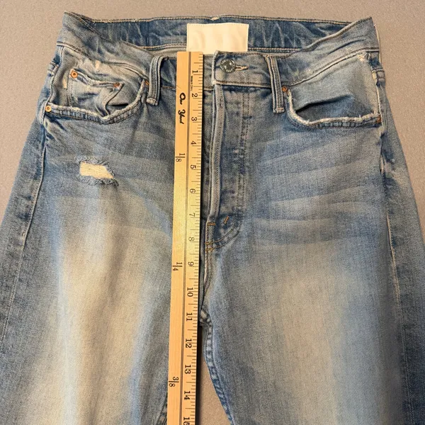MOTHER The Tomcat Straight Leg Distressed Jeans Light Blue Women Size 28 - Image 6