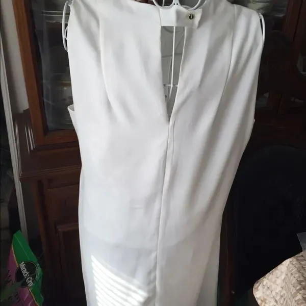 Zara Basic Sleeveless Shift Dress NWT Size M White - Image 3