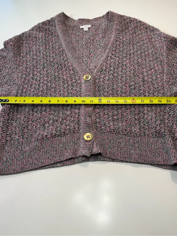 J. Jill 100% Cotton Mauve Knit Button-Front Cardigan Size Large - Image 4