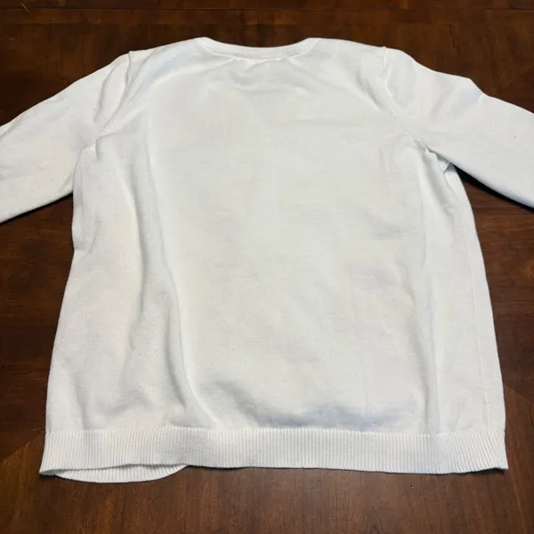 J.G. Hook Cardigan Sweater Womens L White Floral Embroidered Button Front Knit - Image 3