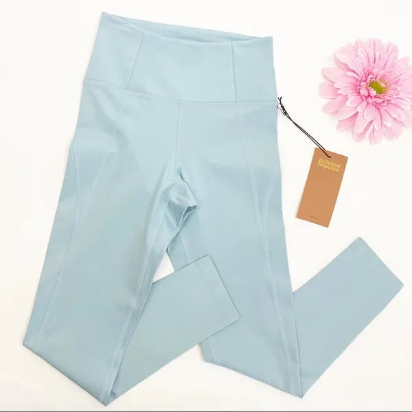 Girlfriend Collective High Rise Compressive Leggings: Sky Light Blue - Image 7