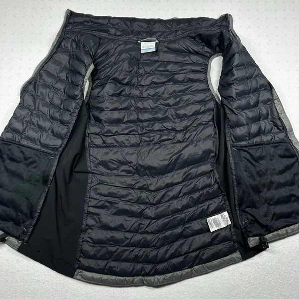 Columbia Women’s Quilted Puffer Vest Gray Black Full Zip Lightweight Size L - Image 2