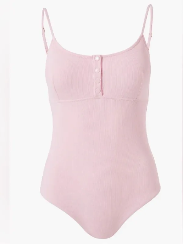 Melissa Odabash Powder Pink Calabasas Ribbed One-Piece Swimsuit Bodysuit US4 UK8 - Image 10