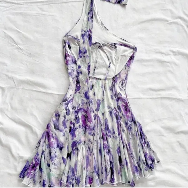 SheIn One shoulder dress purple - Image 4
