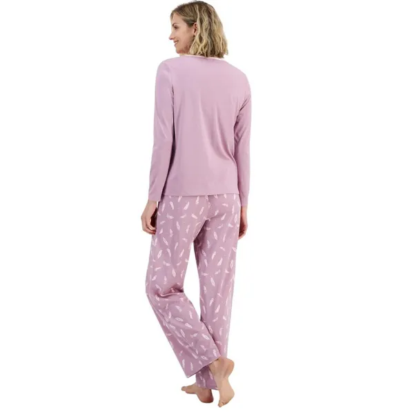 Charter Club Womens Long Sleeve Pajama Shirt Top 100189848MS Feathers Purple S - Image 7