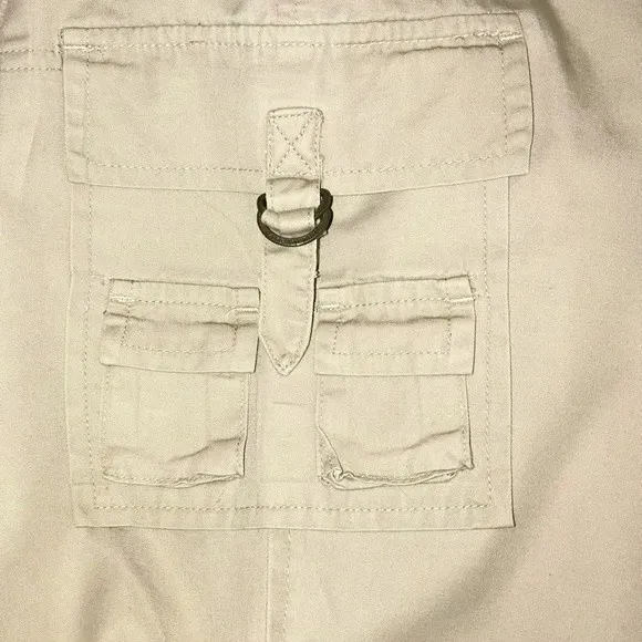 VTG Y2K Daisy Fuentes Khaki Mid Rise Wide Leg Parachute Utility Cargo Pants 8 - Image 6