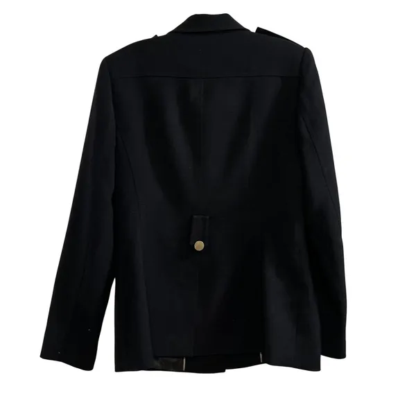Calvin Klein‎ Womens Navy Military Style Blazer Jacket Gold Buttons - Image 2