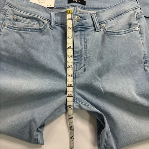 7 For All Mankind Sky Blue Boot Cut Jeans - Image 3
