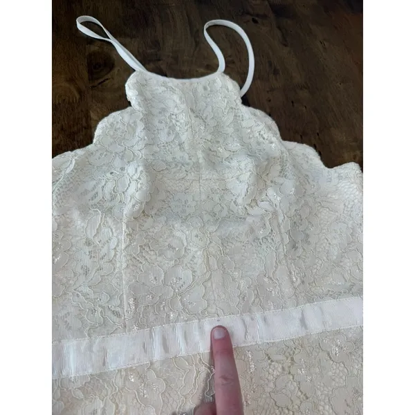 NWT‎ Lulus Bridal Zenith ivory cream Lace Halter Neck Formal Maxi Dress size S - Image 11